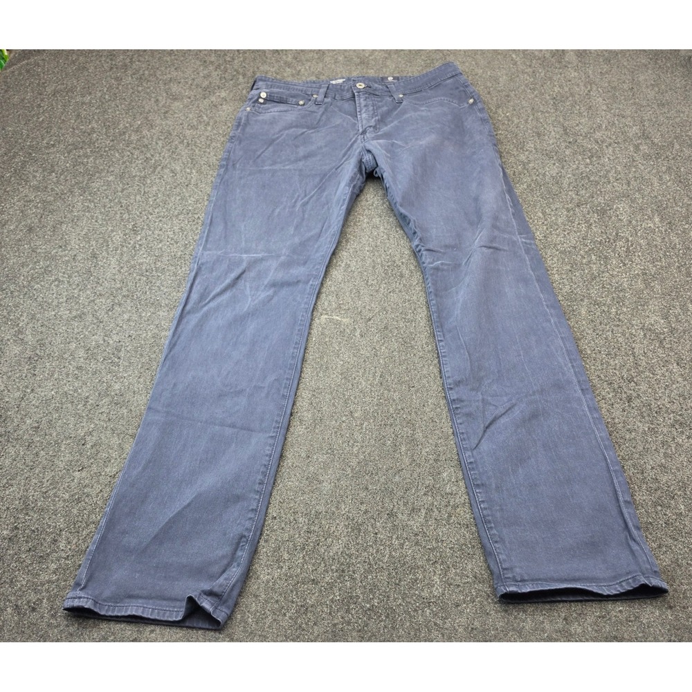 AG Adriano Goldschmied Everett Pants Mens 34 Navy Blue Slim Straight Stretch